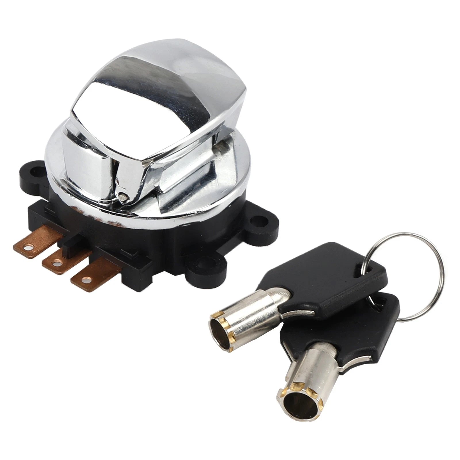 Chrome Ignition Switch with Keys for Dyna FXDWG (1996–2010) Softail FXST FLST (2000–2010)