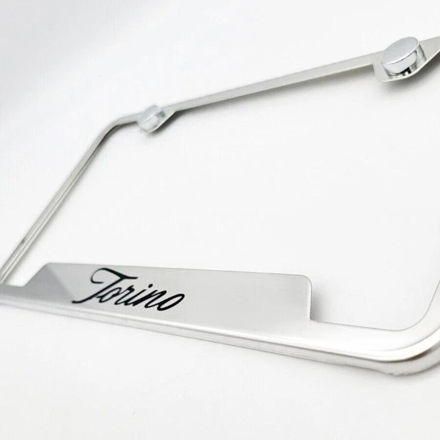 License Plate Frame Chrome Notched Stainless for Ford Torino (1968–1971)