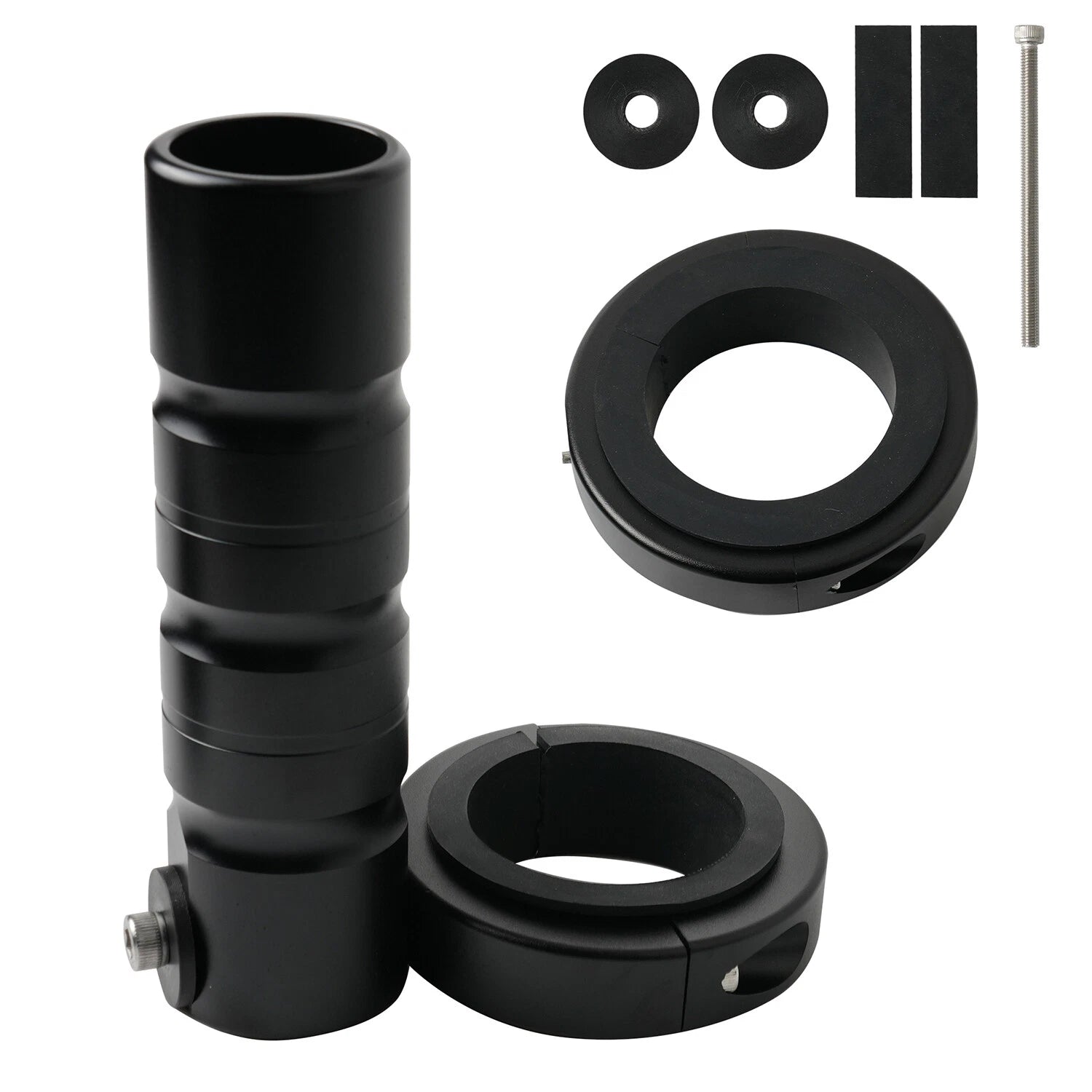 Boat Flag Pole Bracket Kit for Rail Mount (No Drilling) - Black