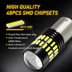 1156 P21w Waterproof BA15 LED Backup Reverse Light Bulb 6000K