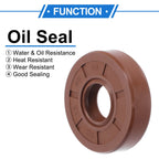 Set of 2 Oil Seal Rotary Shaft Seal FKM Rubber 15x40x10mm