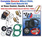 Dual Mikuni Carb Rebuild Kit for Sea Doo XP 717 (1995) - Base Gasket & Needle Seat