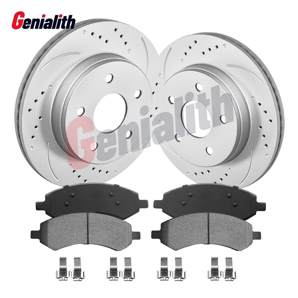 Front Drilled Slotted Brake Rotors & Ceramic Pads for Ram 1500 (2011–2018)