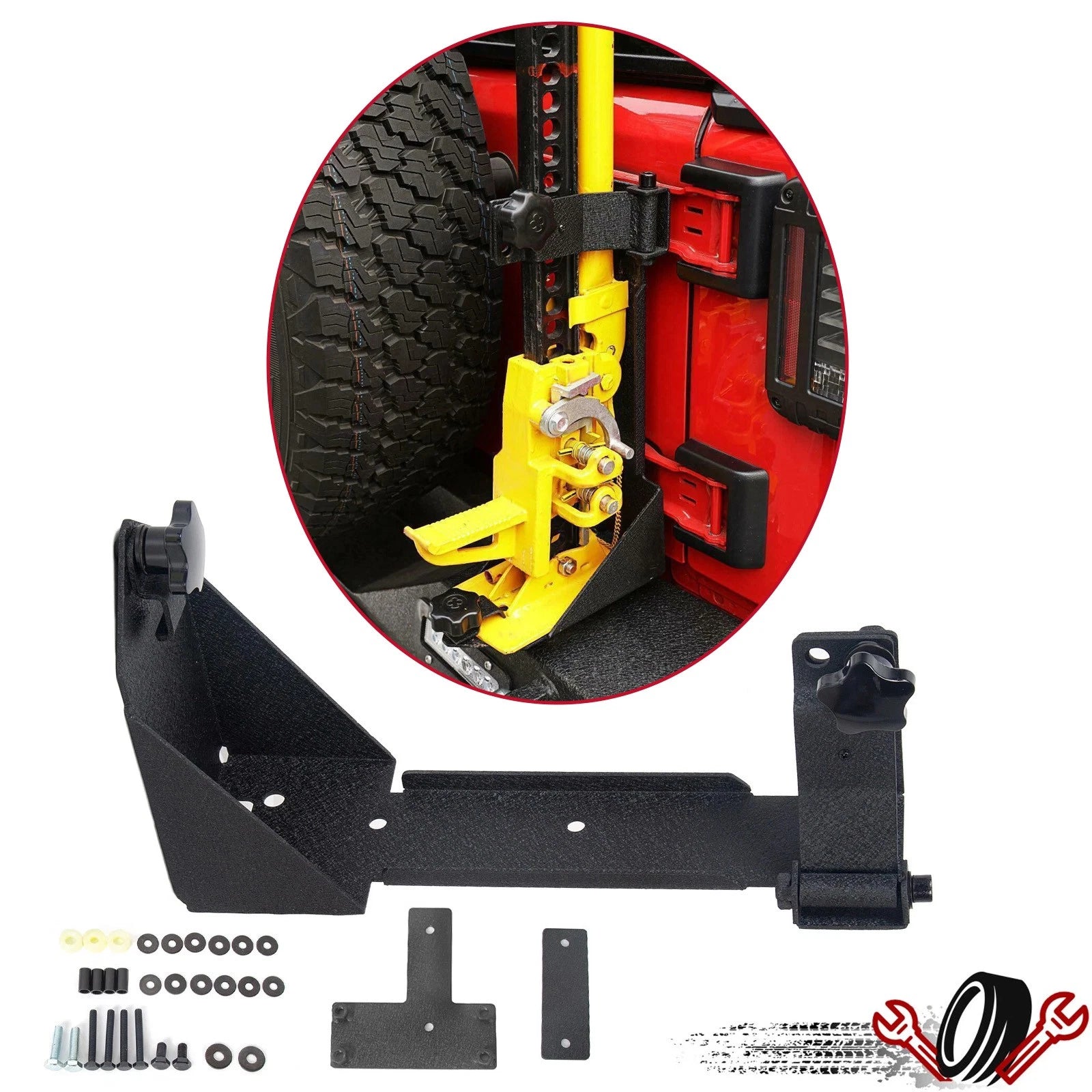 Rear Door High Lift Jack Mount Bracket for Jeep Wrangler JK (2007–2018)