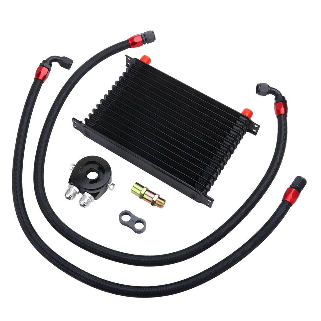 AN10 Transmission Oil Cooler Filter Adapter Kit for Universal Fit (15 Rows)