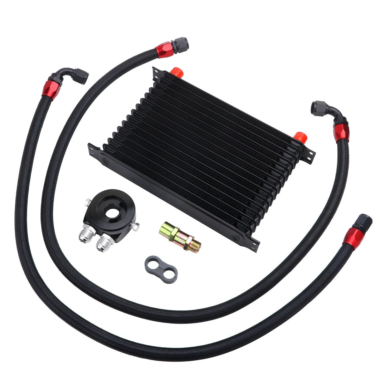 AN10 Transmission Oil Cooler Filter Adapter Kit for Universal Fit (15 Rows)