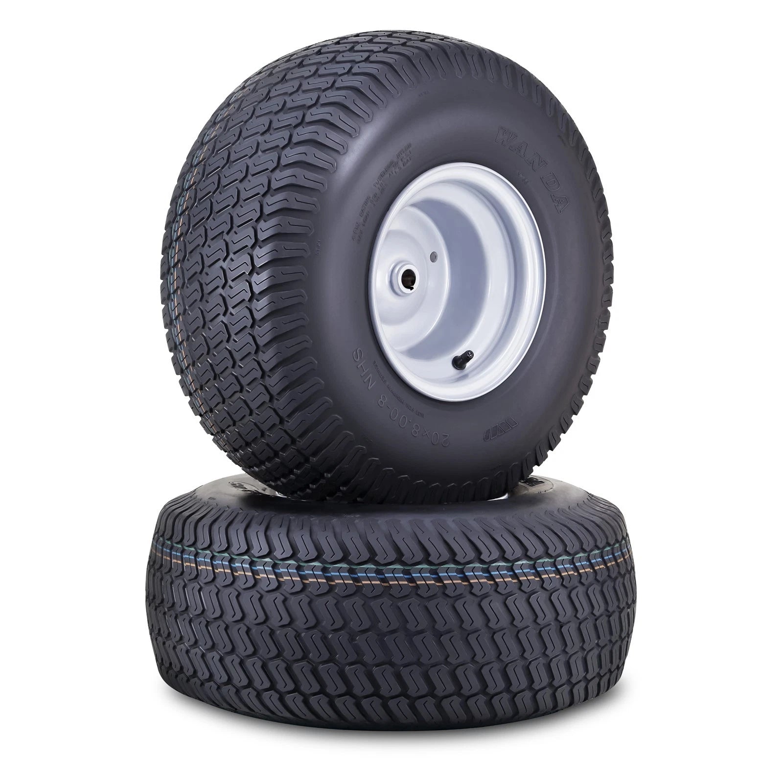 2 WANDA Lawn Mower Tires 20X8-8 with 3/4" Bushing & 3/16" Keyway