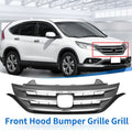 Front Upper Bumper Grille for Honda CR-V (2012–2014) Chrome Silver Tone