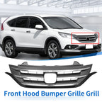 Front Upper Bumper Grille for Honda CR-V (2012–2014) Chrome Silver Tone
