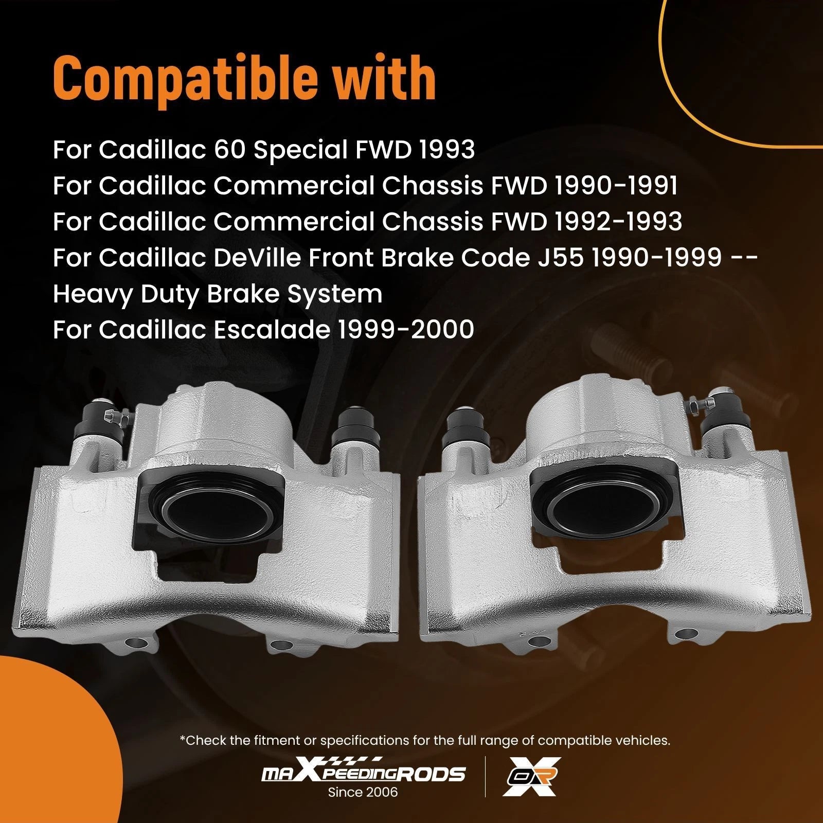 Front Left & Right Brake Calipers for Cadillac Escalade Fleetwood (2002–2014)