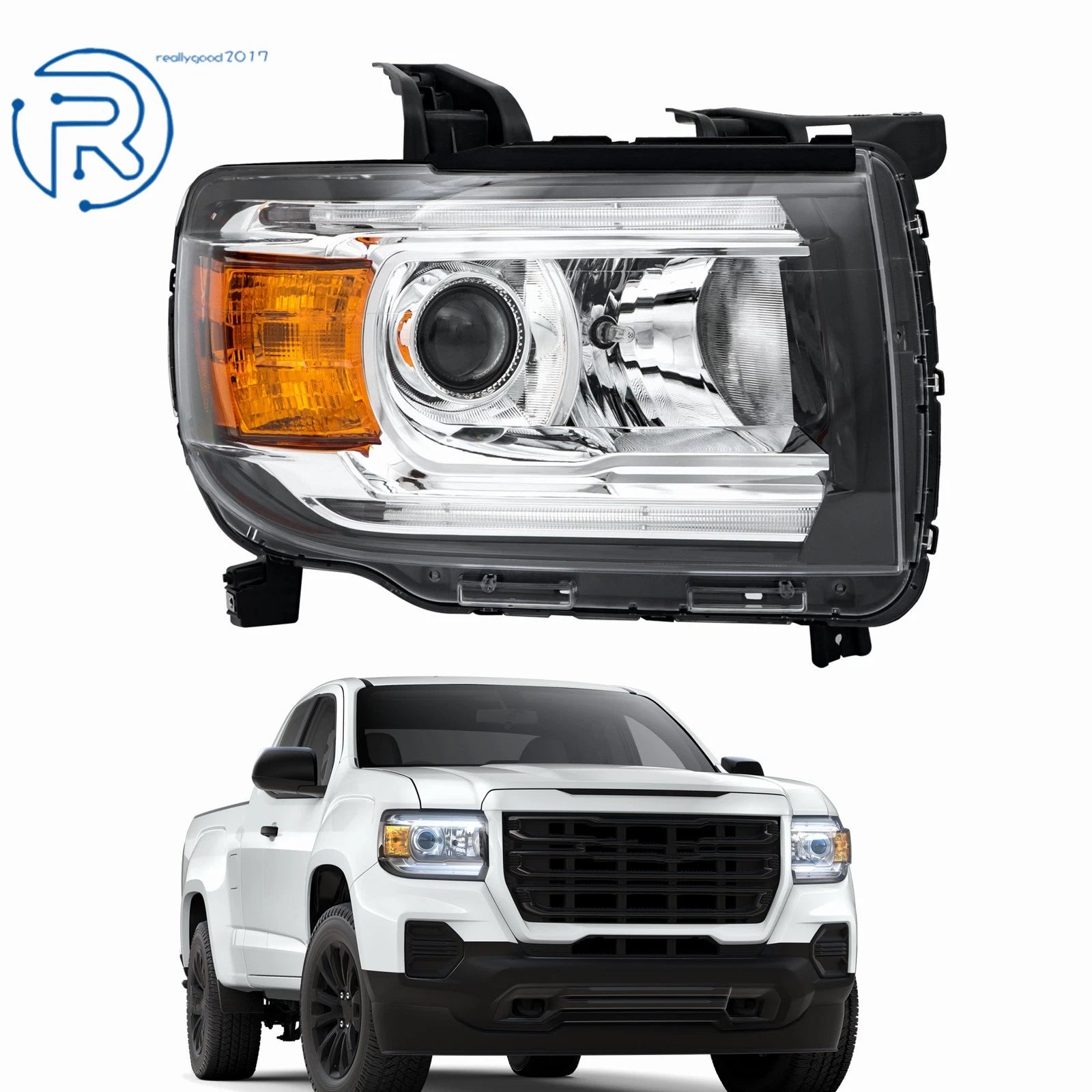 Halogen Projector Headlight with LED DRL for GMC Canyon (2015–2022)