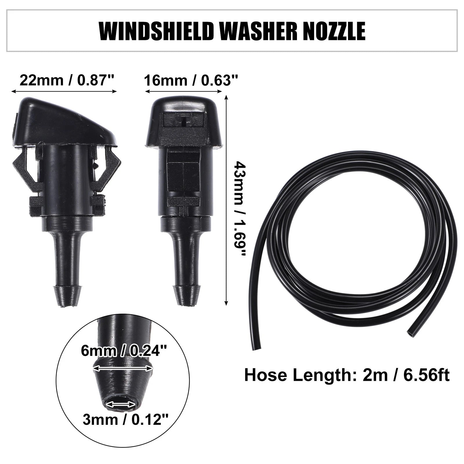 Set of 2 Windshield Washer Nozzles No. 8265A048 for Mitsubishi Eclipse (1995–1999)