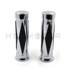 1" Chrome Diamond Style Handlebar Grips for Harley Softail Street Bob