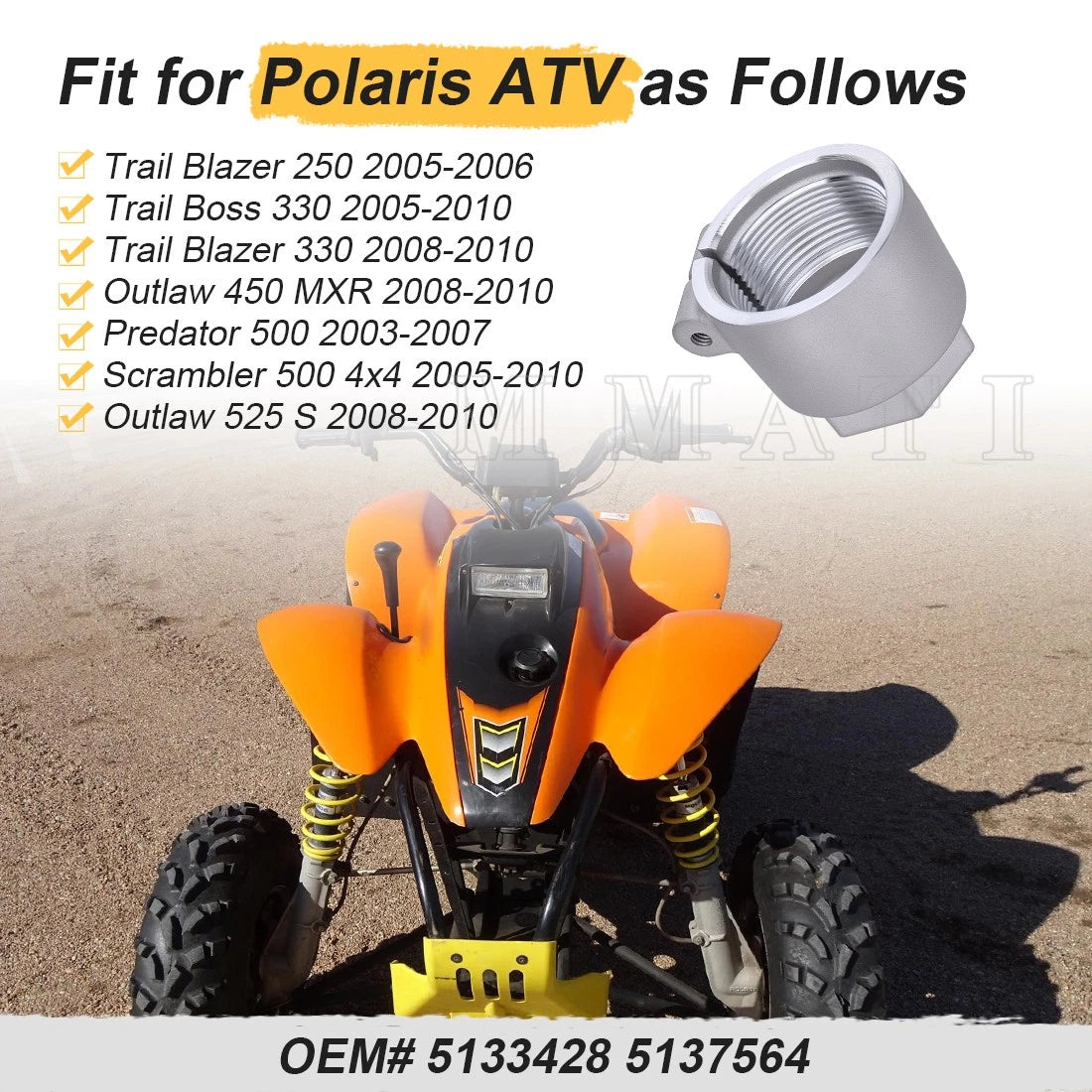 Axle Nut for Polaris Outlaw 450 MXR, 525 S (2008–2010)