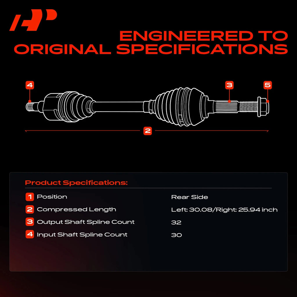 Rear CV Axle Assembly for Jeep Cherokee KL (2019-2023)