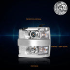 Projector Headlights for Chevy Silverado 2500HD/3500HD (2015–2019) Chrome/Clear