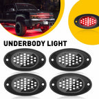 4Pcs Red LED Rock Underbody Lights for Jeep