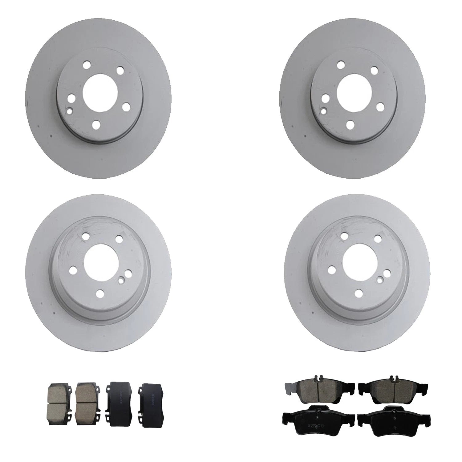 Set of 4 Disc Brake Rotors & Akebono Euro Pads for Mercedes W211 E350 (2003–2009)