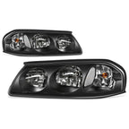 Pair of Headlights for Chevy Impala (2000–2005) - Black Housing, Clear Lens