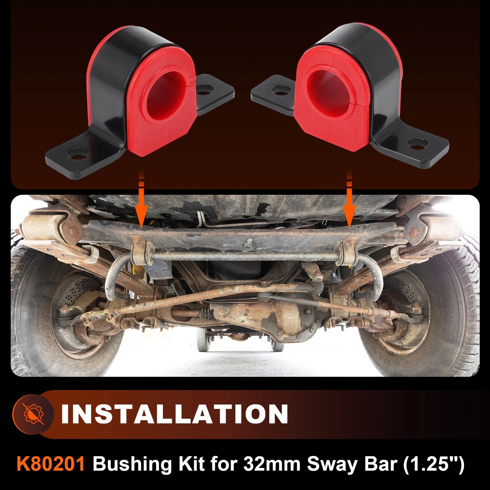 Front Sway Bar Bushings for Ford F250 F350 (1999–2006) K80201