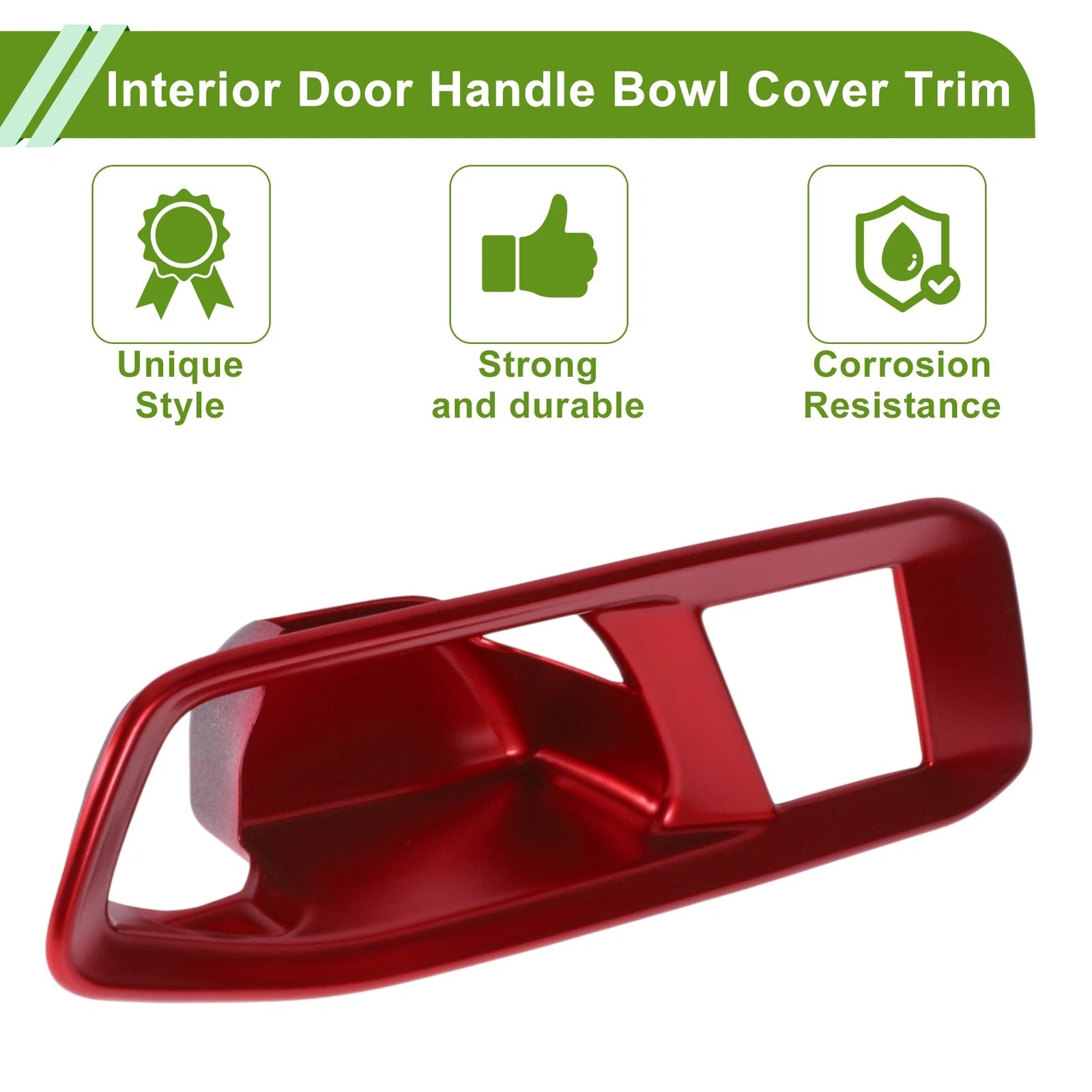 Set of 4 Interior Door Handle Bowl Cover Trim for Honda Accord (2023–2025) Red ABS