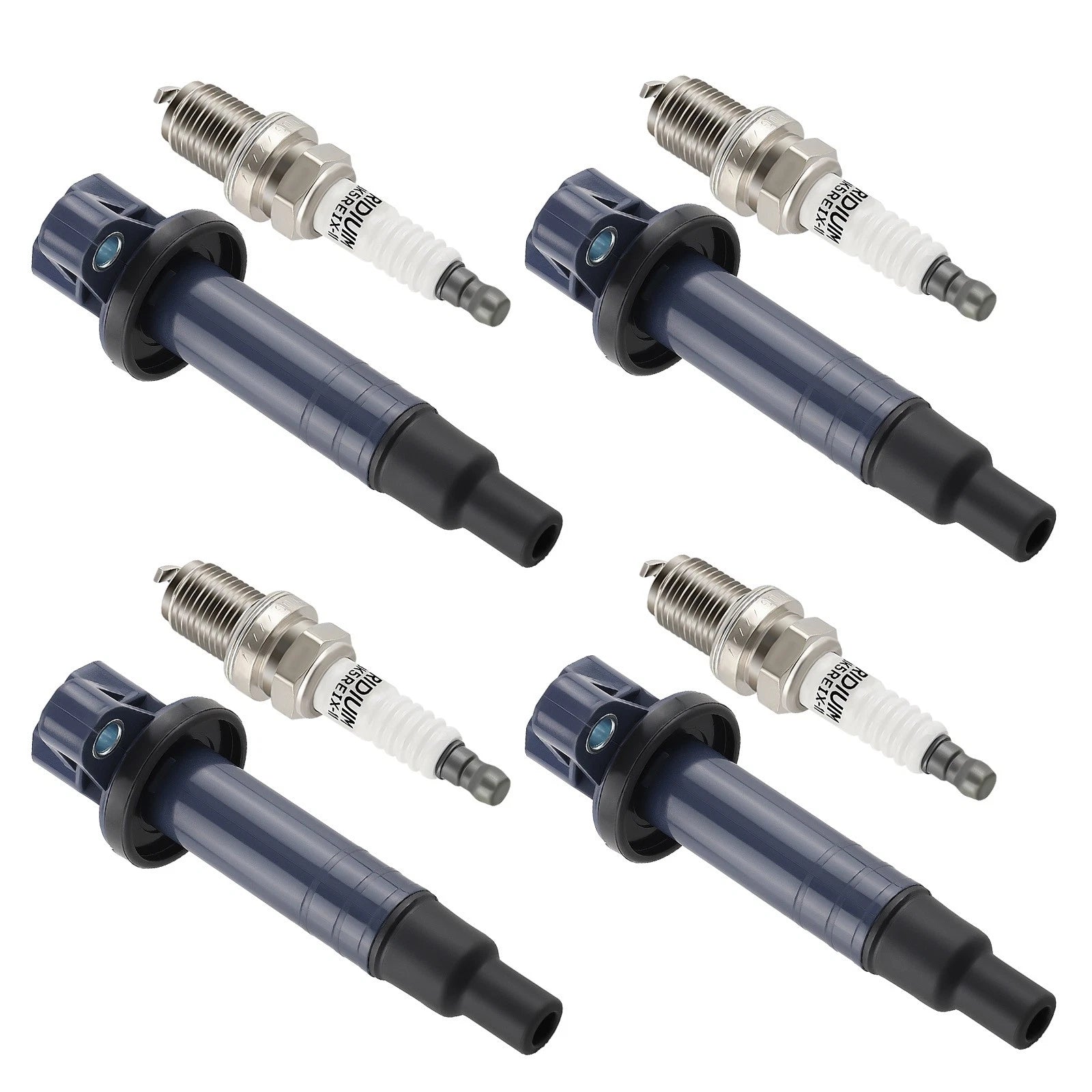 Set of 4 Ignition Coils + Spark Plugs for Toyota Echo Prius Yaris L4 1.5L UF316