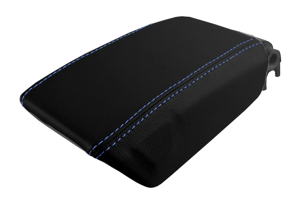 Console Lid Pull Over Cover Leather for Volvo V70 S60 (2005–2007) Blue Stitch