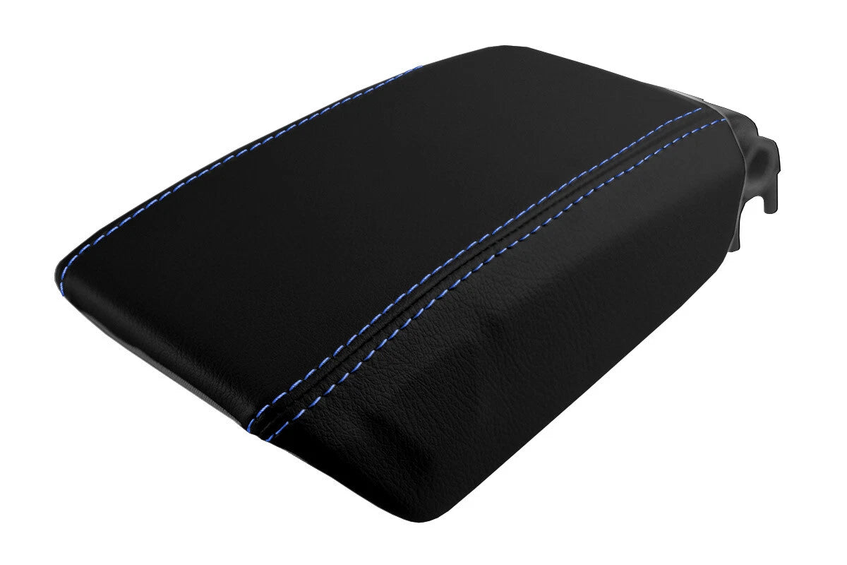 Console Lid Pull Over Cover Leather for Volvo V70 S60 (2005–2007) Blue Stitch