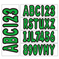 Set of 4 Green Decals Stickers for Boat Registration A-Z & 0-9