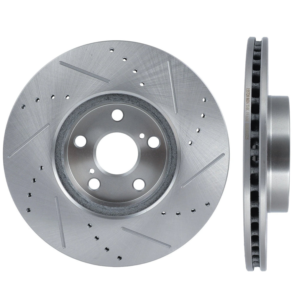 Front Drilled Slotted Brake Rotors for Toyota Matrix Corolla Scion xD (2003–2013)