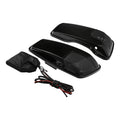 Black Saddlebag Lids with Speaker Cutouts for Harley Touring Road Glide (2014–2023)