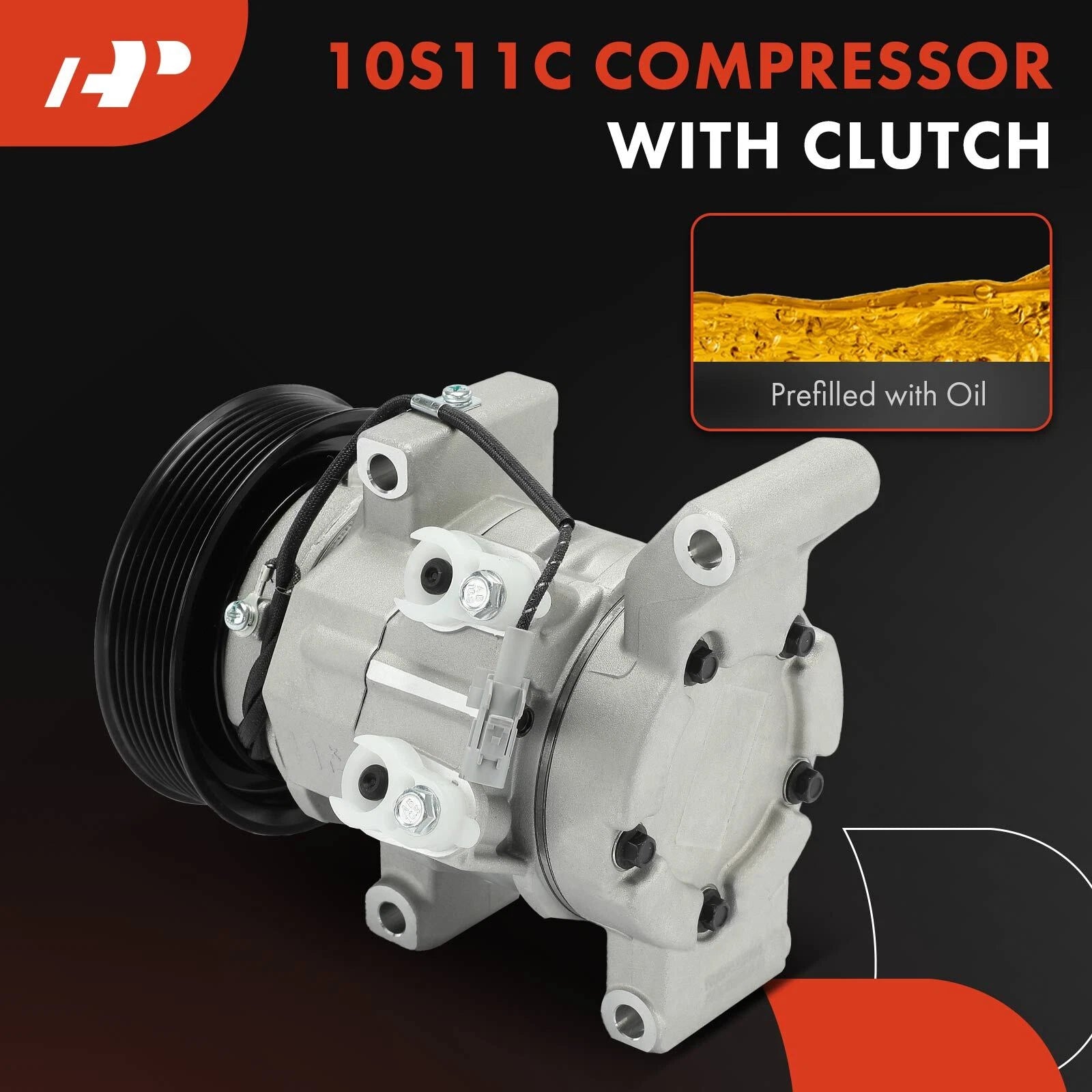 A/C Compressor with Clutch for Toyota Hilux (2001–2006) 2.4L L4
