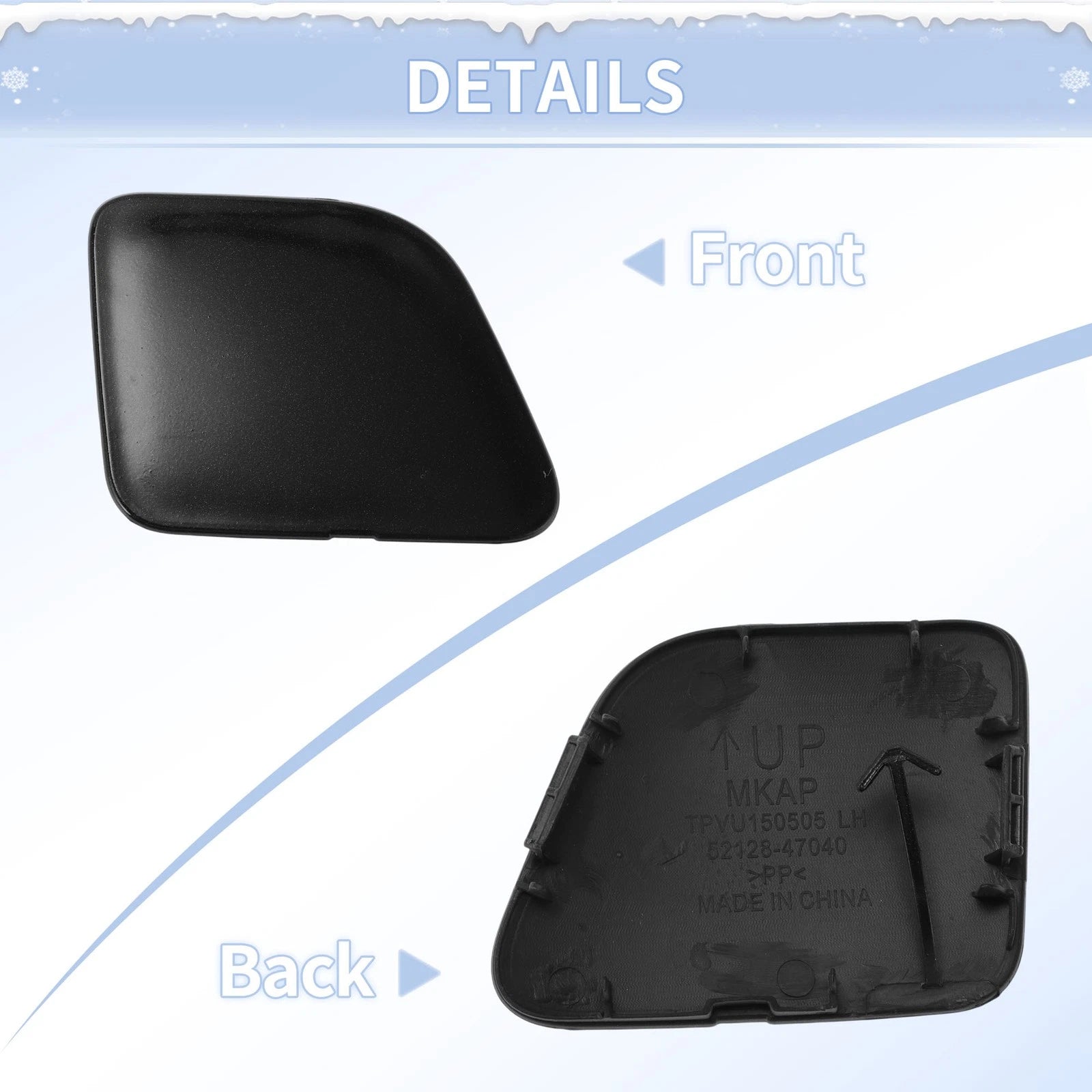 Tow Hook Cover Cap for Toyota Yaris LE (2017–2019) No. 521270DB10