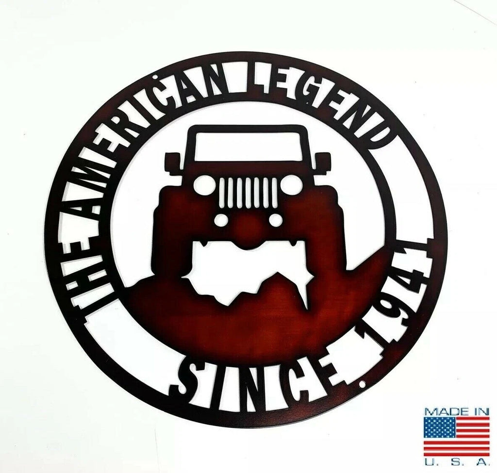 Red Metal Jeep Off Road Emblem Sign for Wrangler JK (2007–2018)