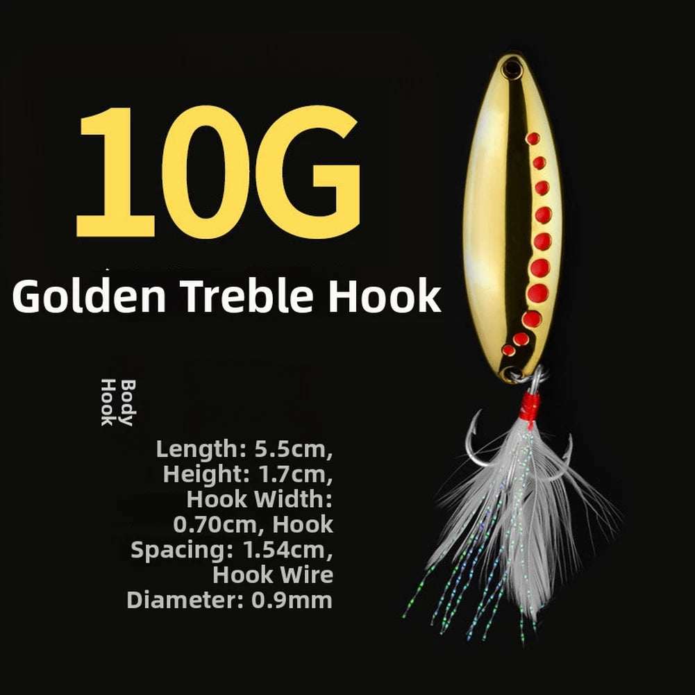Leech Sequins Metal Spinner Spoon Lure Set of 3 (5g, 7.5g, 10g)