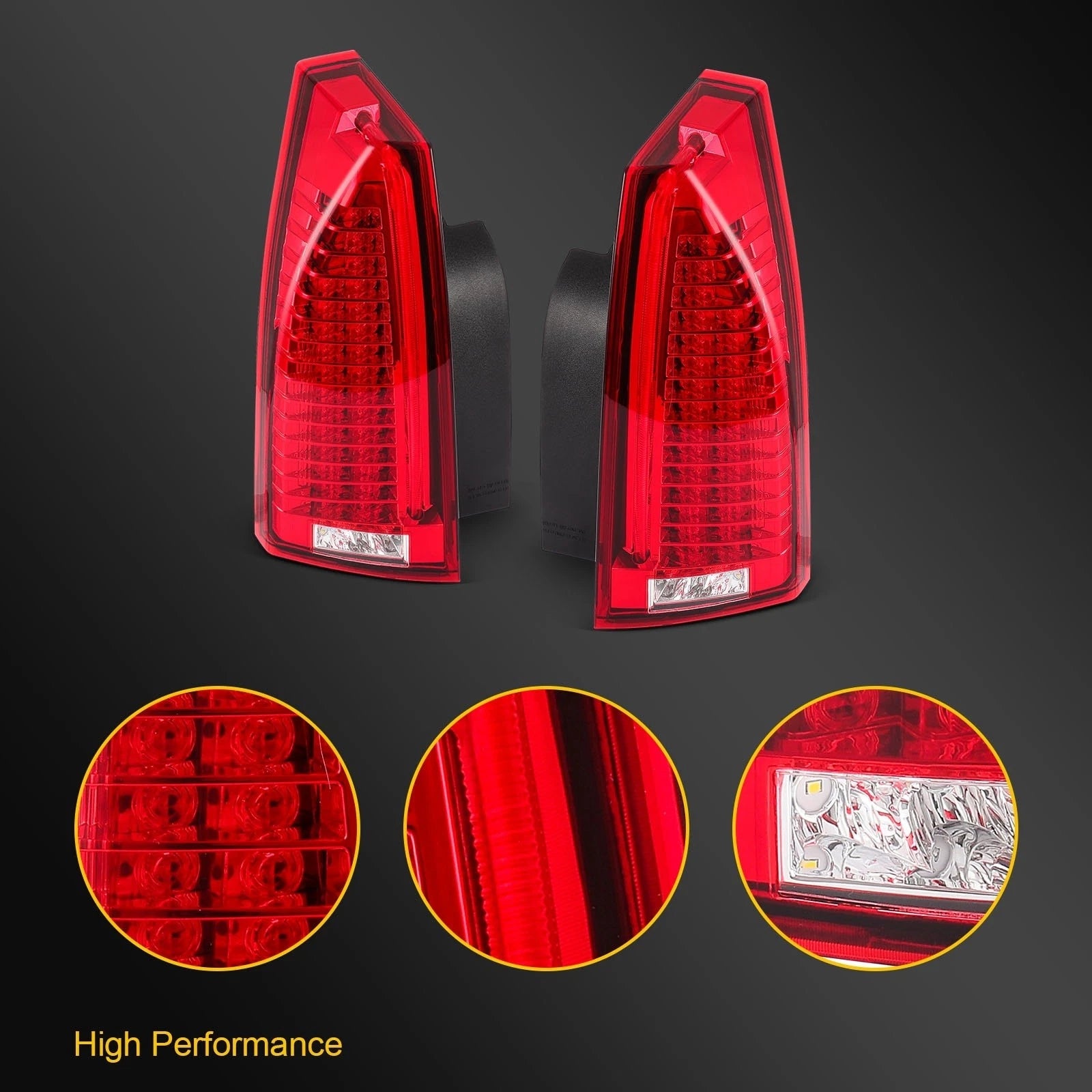 2X LED Tail Lights Assembly for Cadillac CTS (2008–2014)