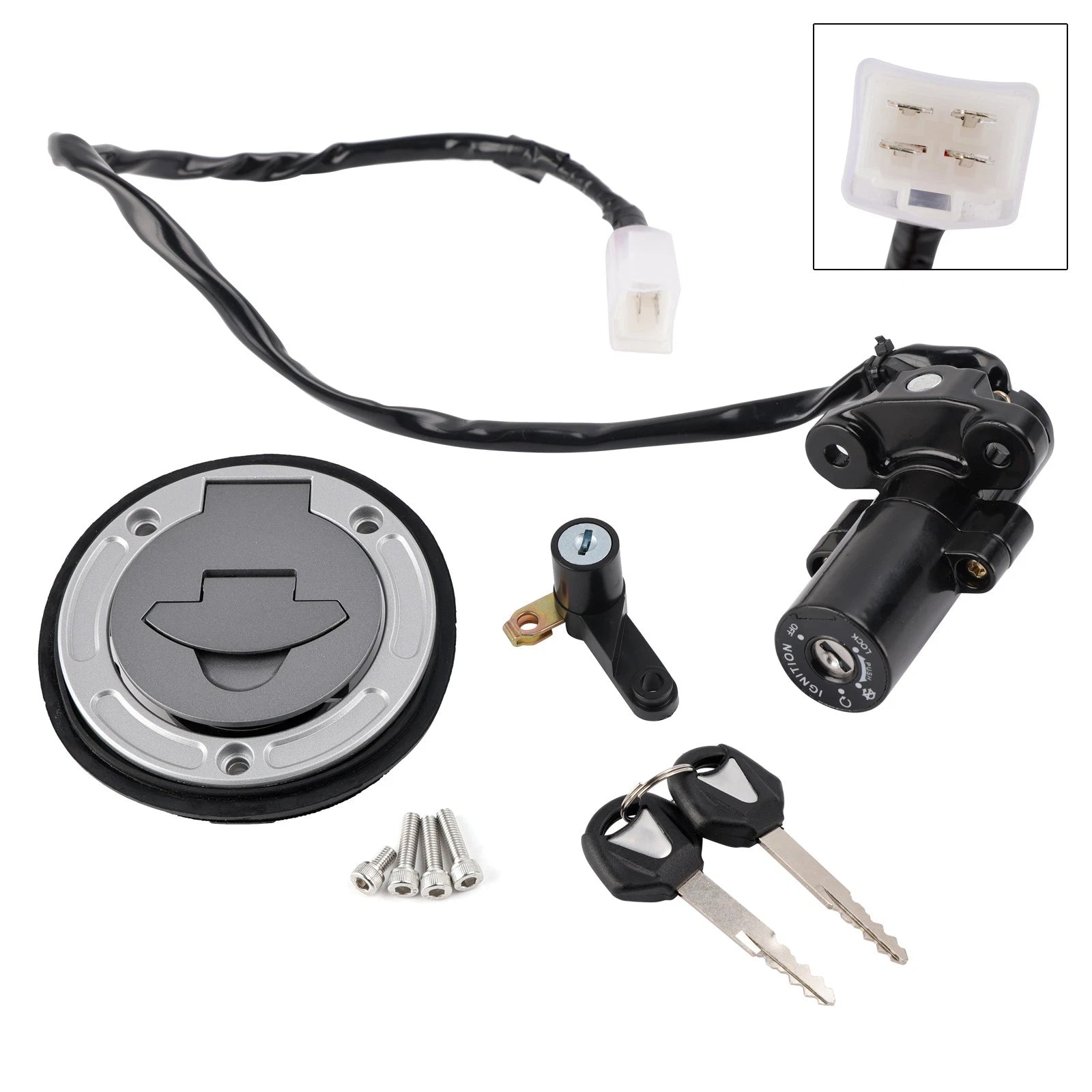 Ignition Key Switch Fuel Cap Seat Lock Set for Yamaha YZF R3 R25 (2019–2024)