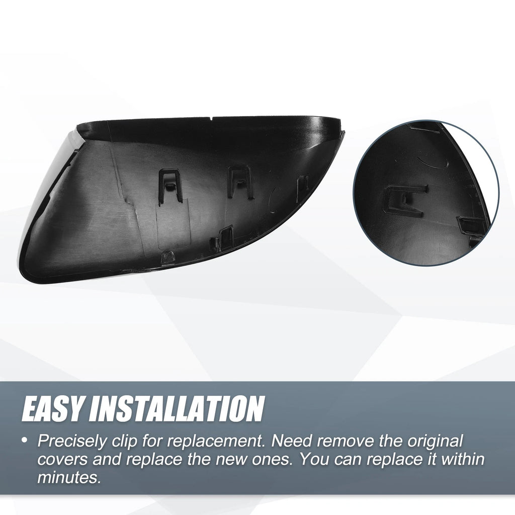 Right Mirror Cover Cap Gloss Black for Volkswagen Golf MK6, Touran (2010–2014)