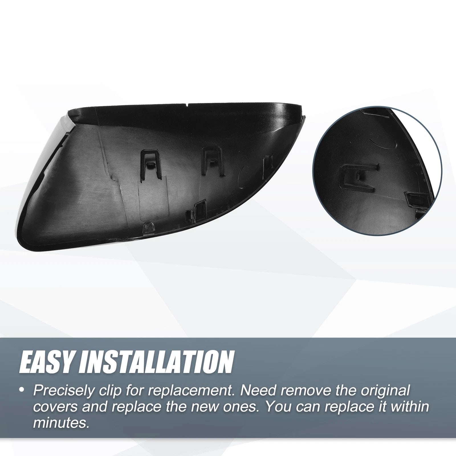 Right Mirror Cover Cap Gloss Black for Volkswagen Golf MK6, Touran (2010–2014)
