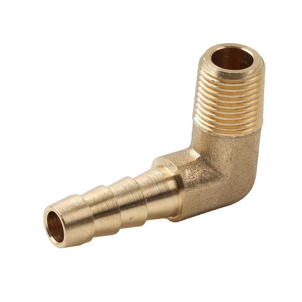 Brass Hose Barb Fitting Elbow 1/4" x 1/8 NPT for Automotive