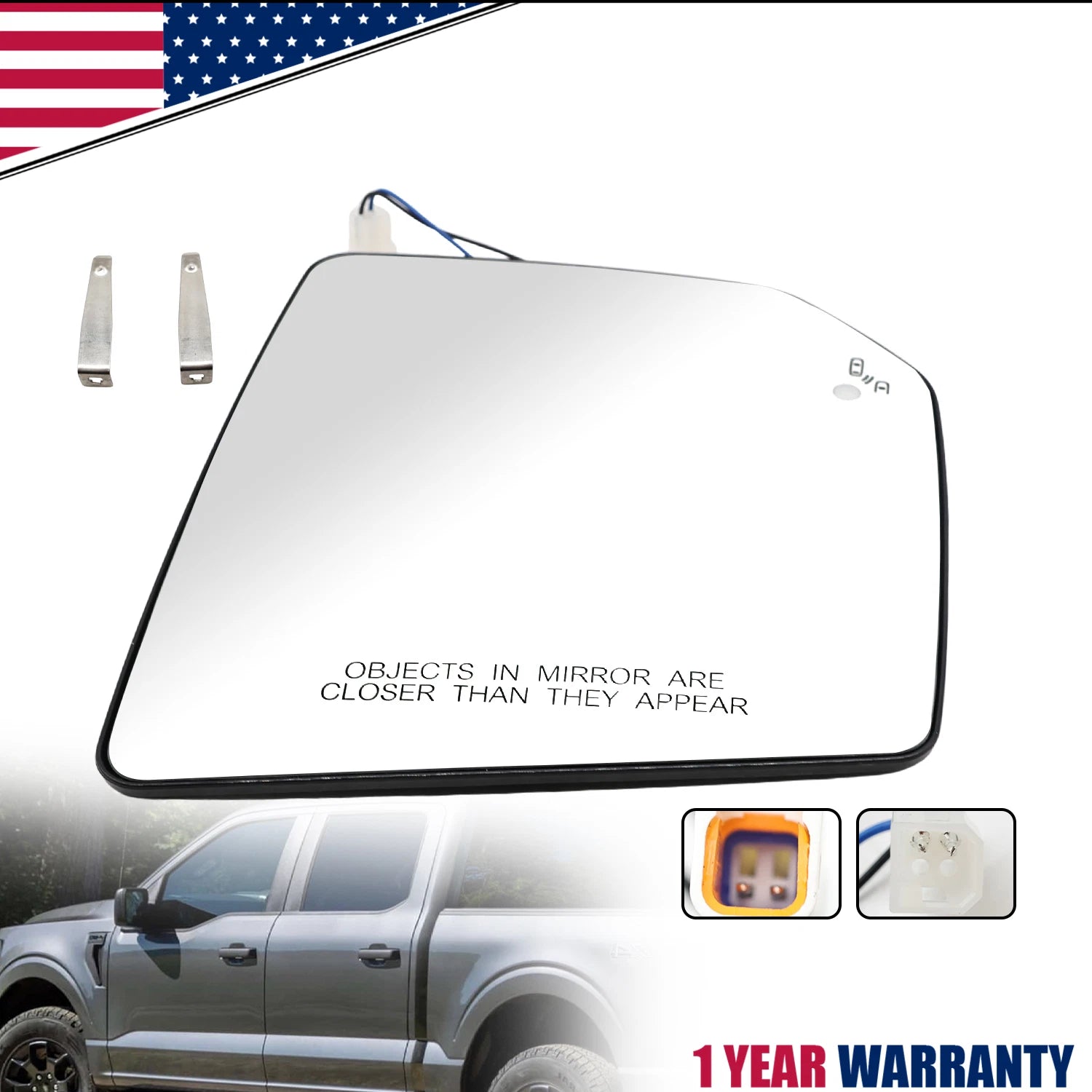 Heated Right Passenger Side Mirror Glass for Ford F-150 F150 (2015–2020)
