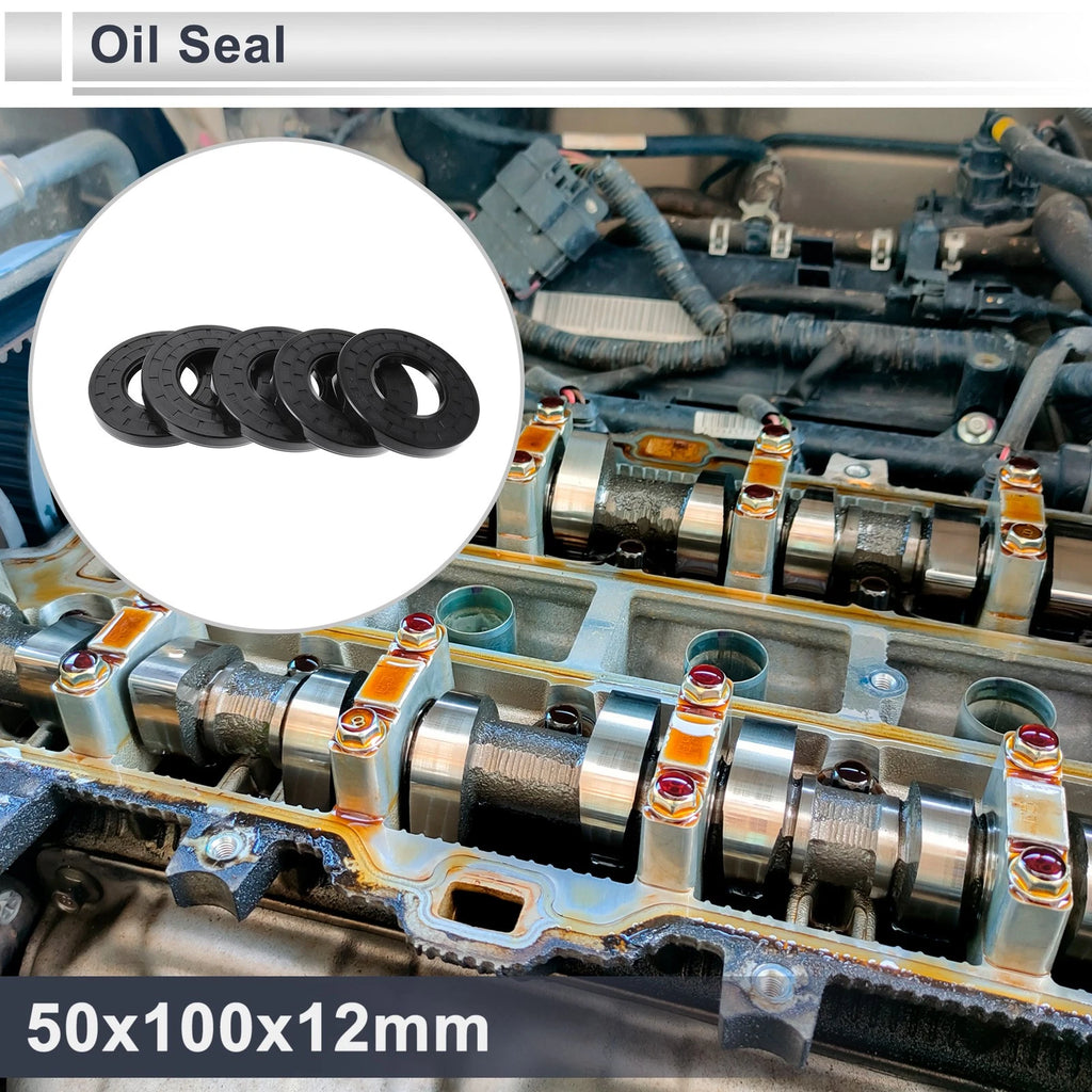 Set of 5 Oil Seal Rotary Shaft Seals for Various Applications (50x100x12mm)