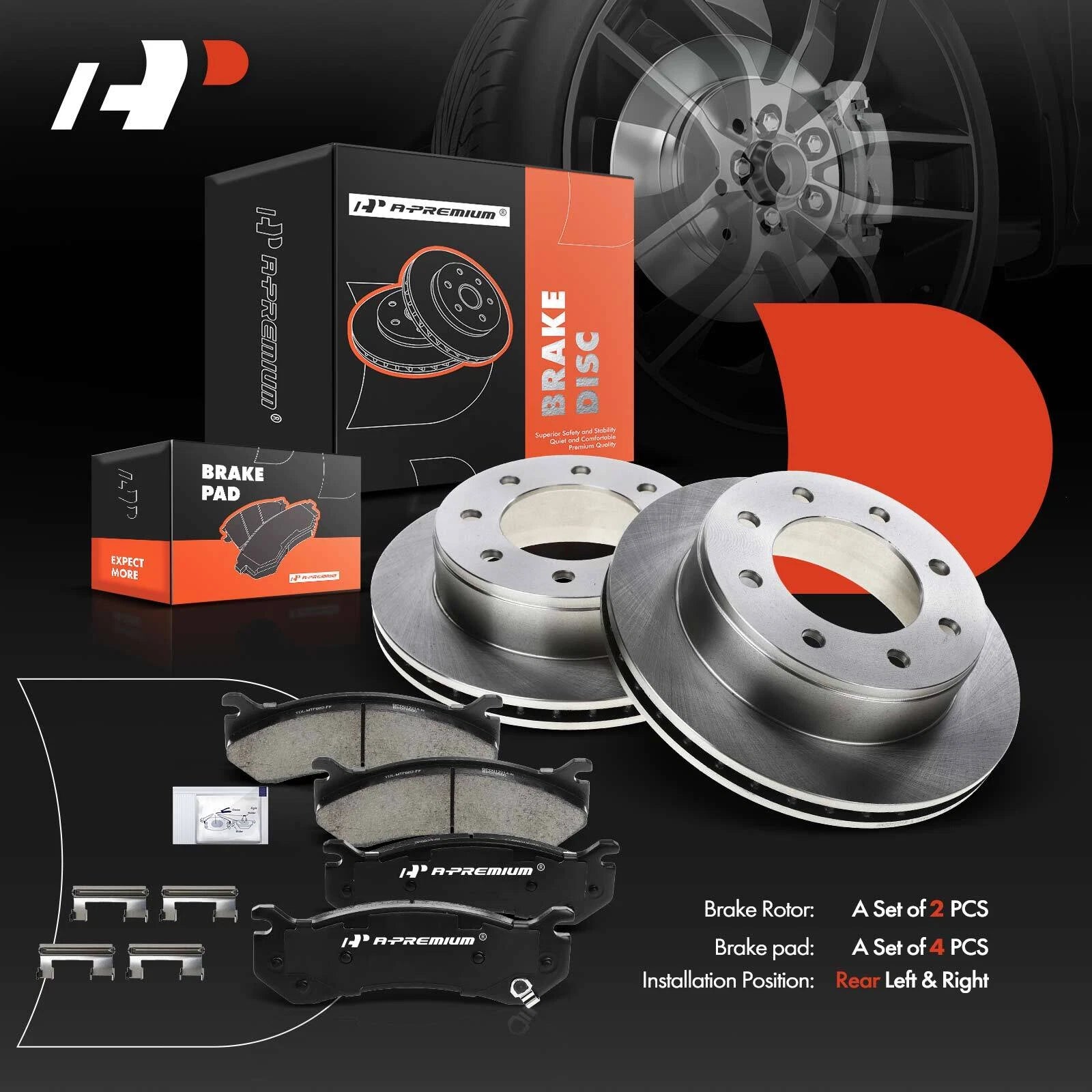 Rear Disc Brake Rotors & Ceramic Pads for Chevy Silverado 2500 (1999–2004)