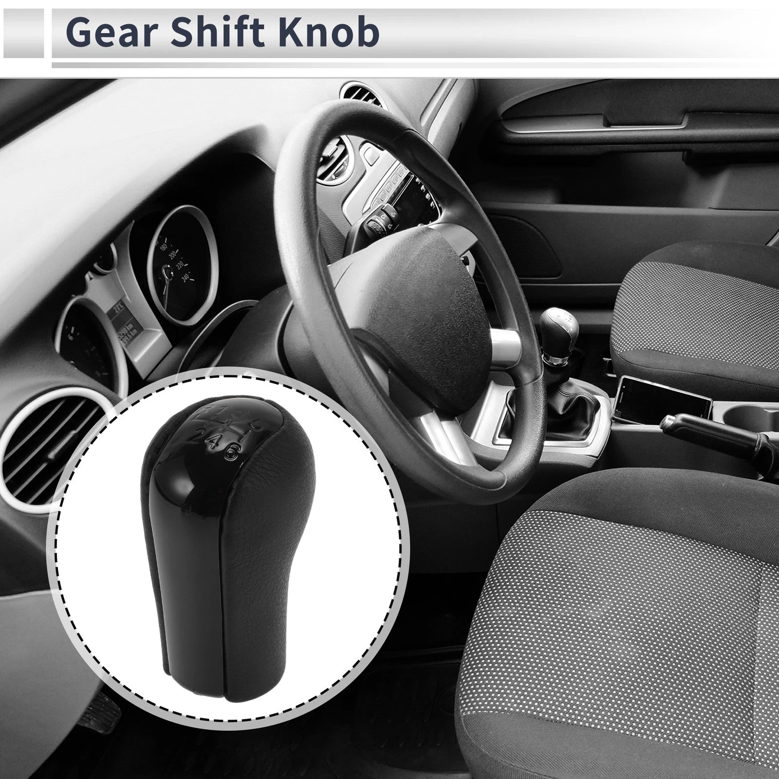6 Speed Manual Gear Shift Knob for Toyota RAV4 (1992–2009) Plastic Faux Leather
