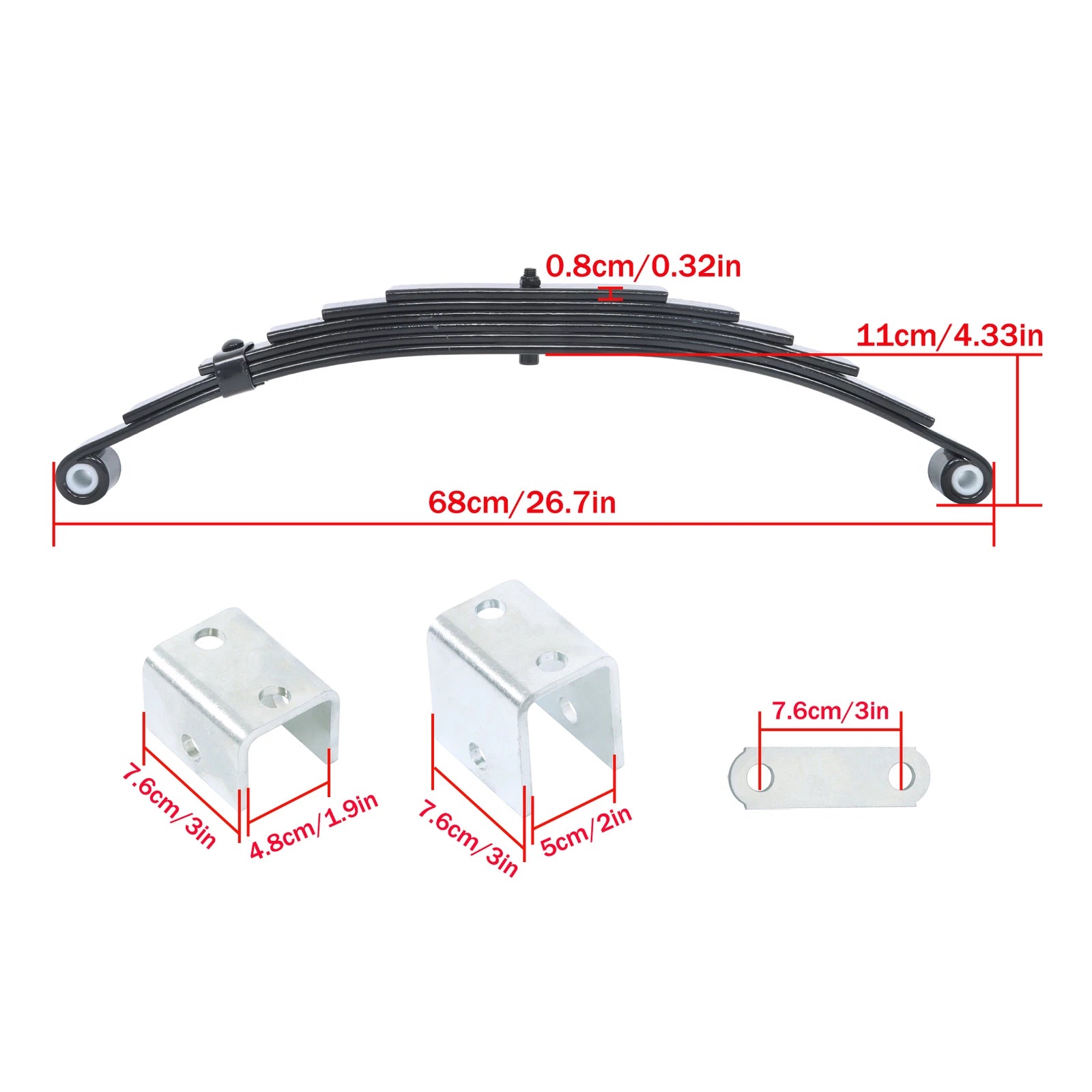 Single Trailer Axle Suspension Kit for 7000lbs Trailers (Year Range)