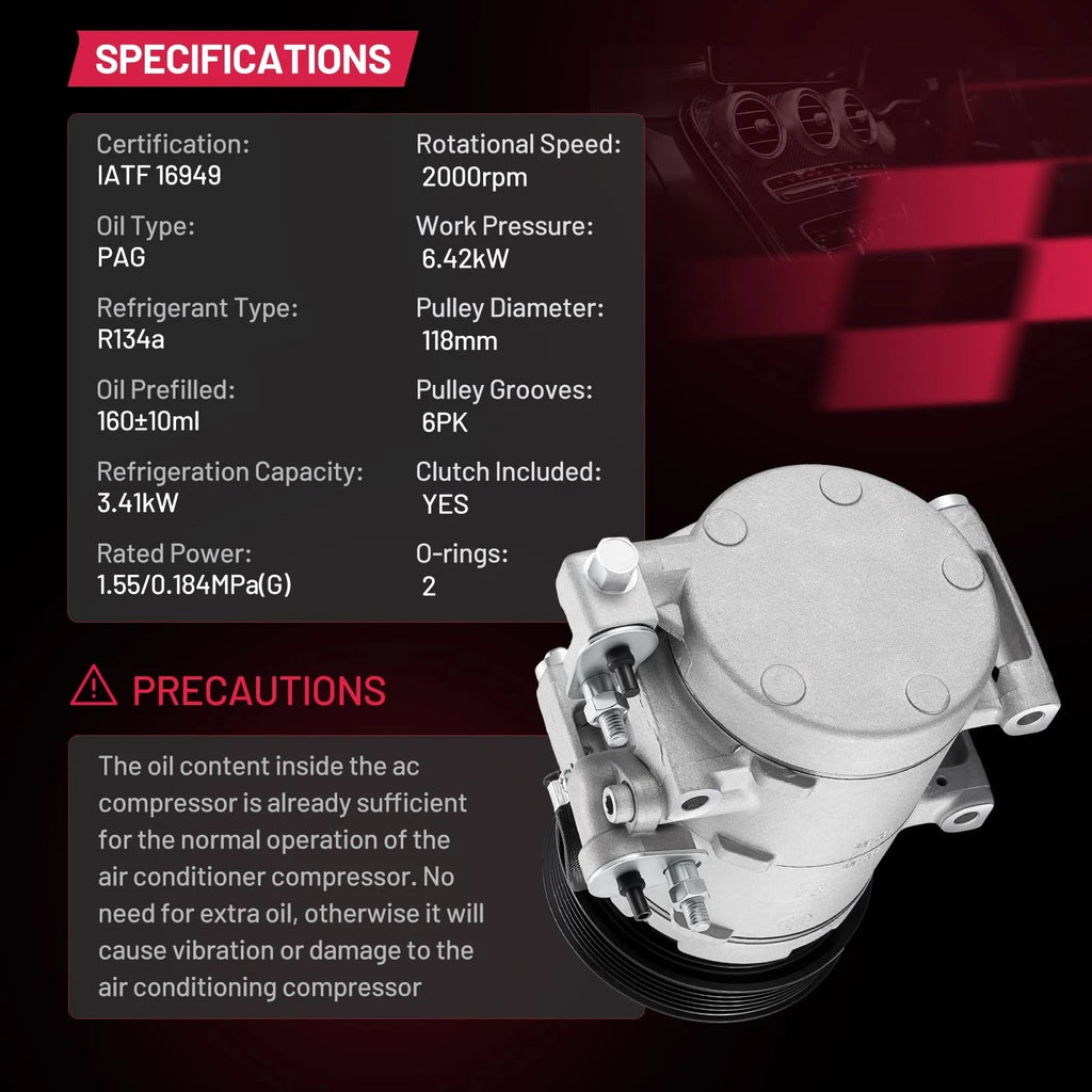A/C Compressor for Ford Escape 2005-2007, Mercury Mariner, Mazda Tribute