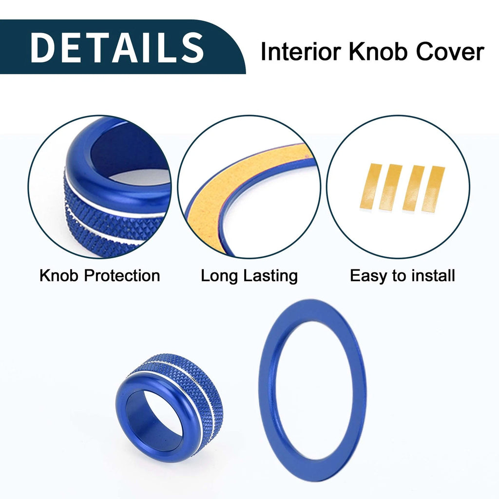 3 Pcs Media Tune Engine Start Button Knob Cover Ring for Subaru WRX (2022–2023) Blue