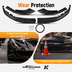 Front Bumper Lip Spoiler for BMW 5 Series G30 M Sport (2017–2020) Glossy Black