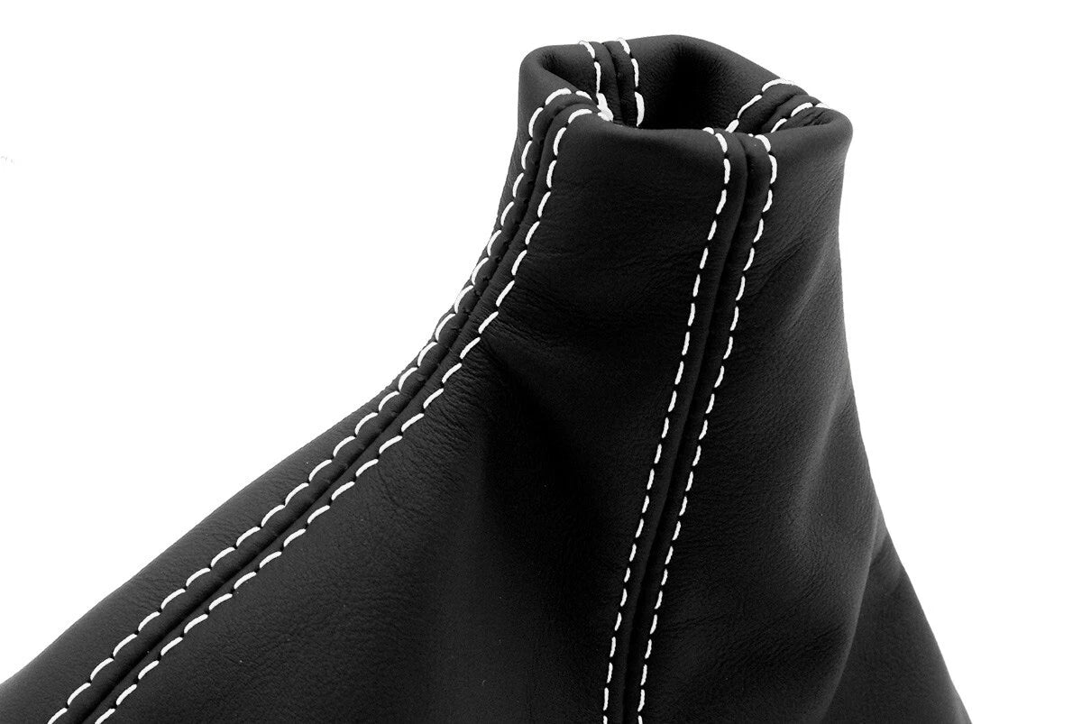 Leather Manual Shift Boot Cover for Ford Mustang (1987–1993) White Stitch