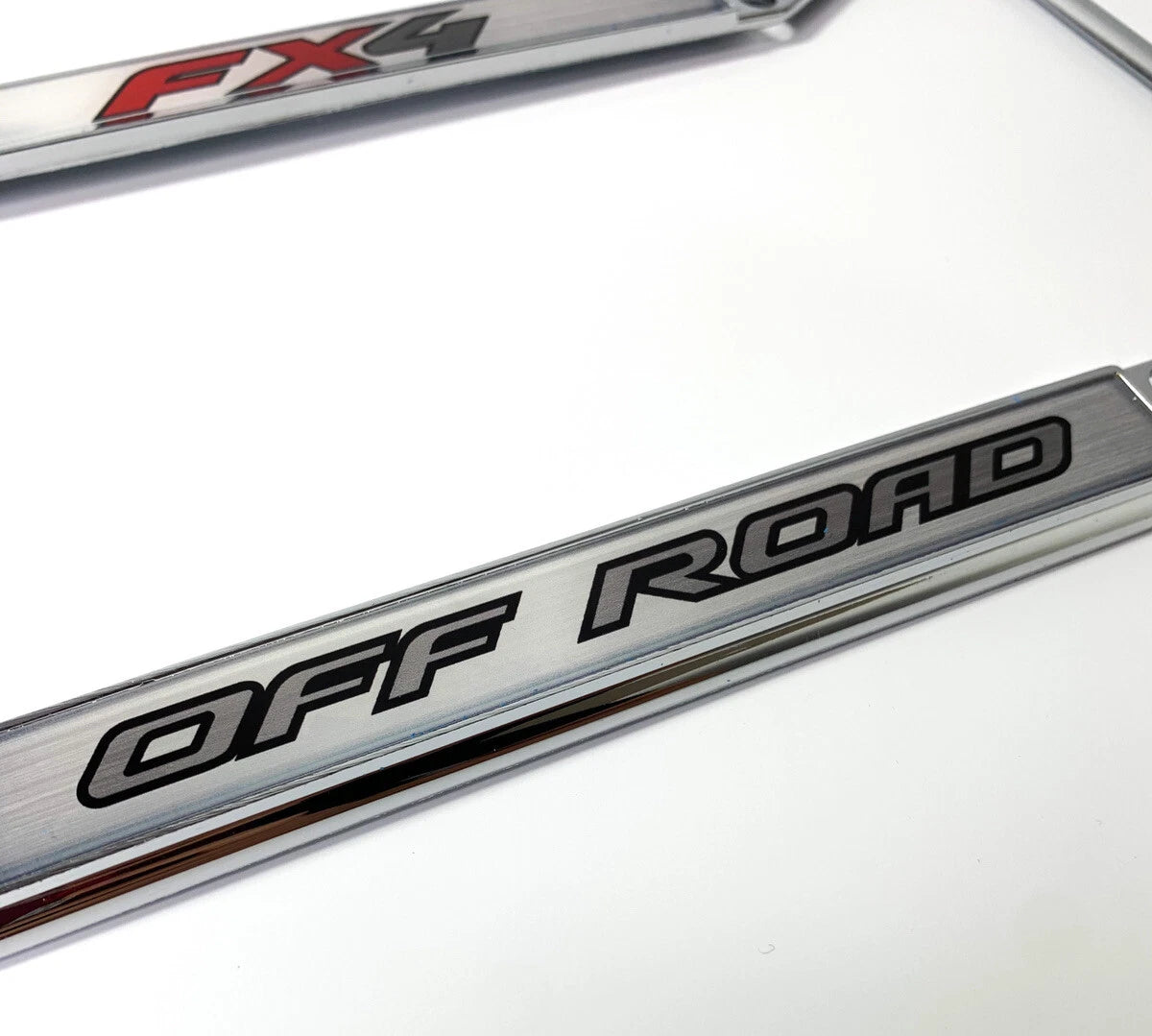 License Plate Frame Chrome With Off Road Script Logo for Ford F-150 FX4 (2015–2020)
